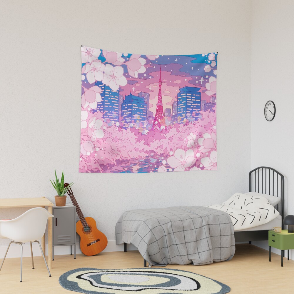 The evening Tokyo lake view Tapestry