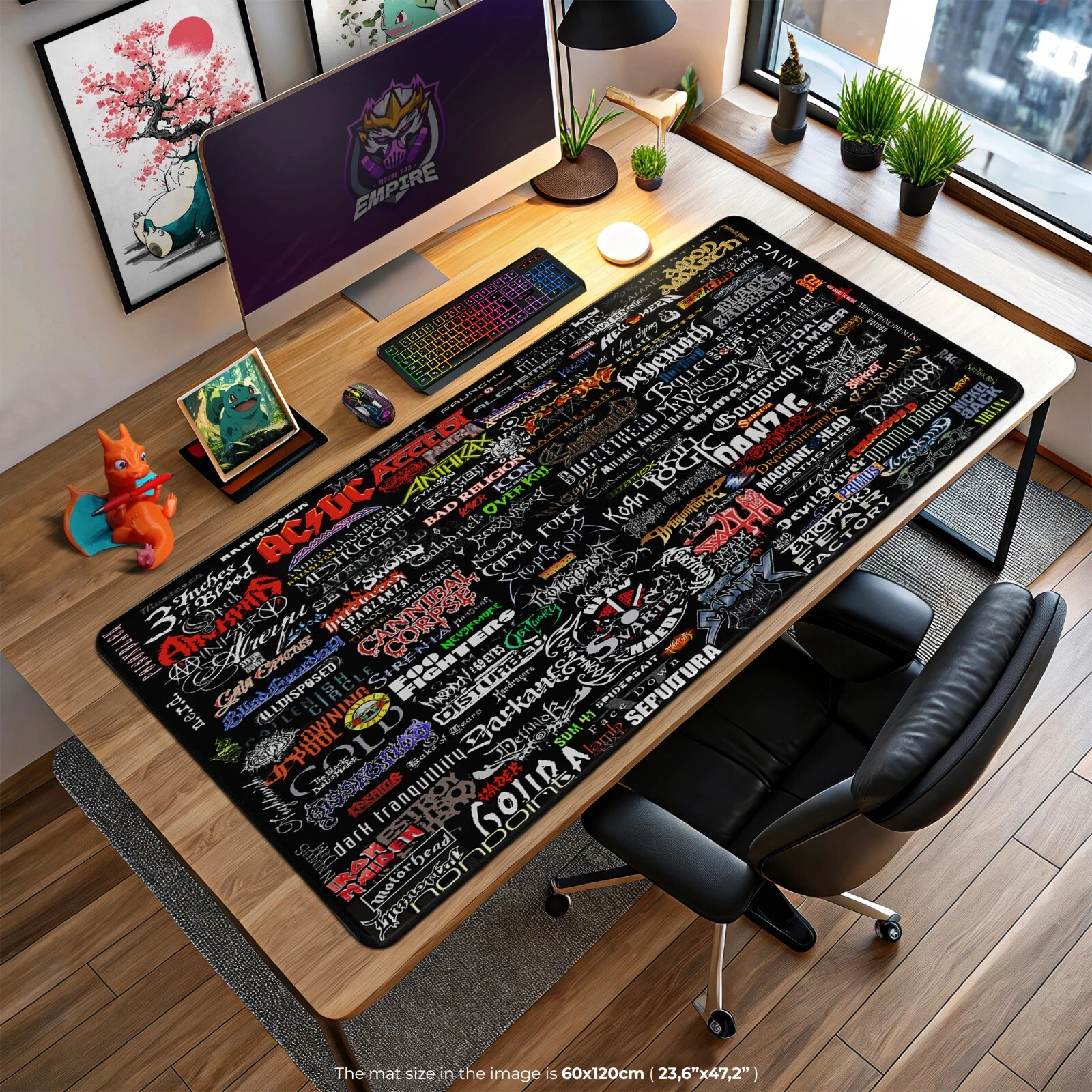 Rock Band Logo Mouse Pad, Music Desk Mat, Heavy Metal Gaming Mouse Pad
