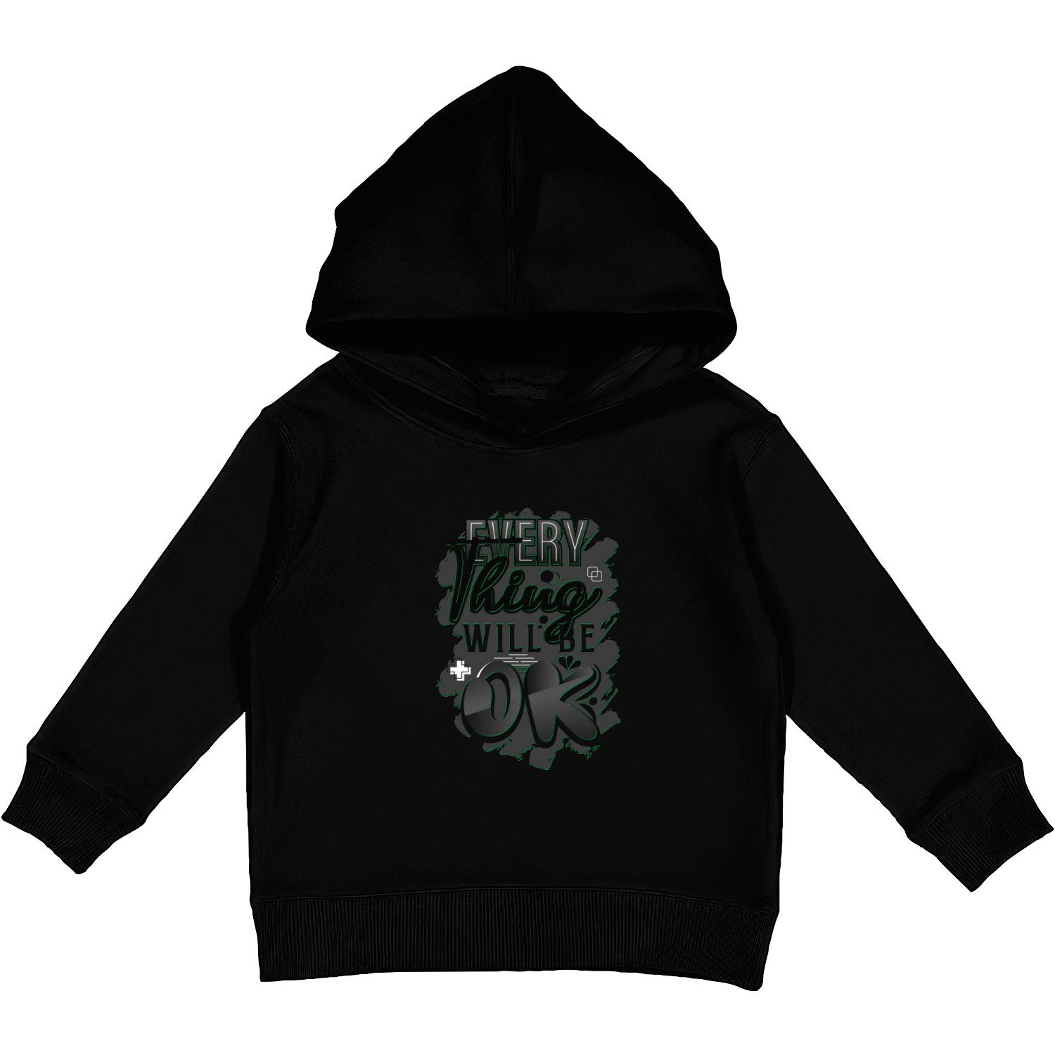 Every Thing Will Be OK Neon Design Kids Pullover Hoodies