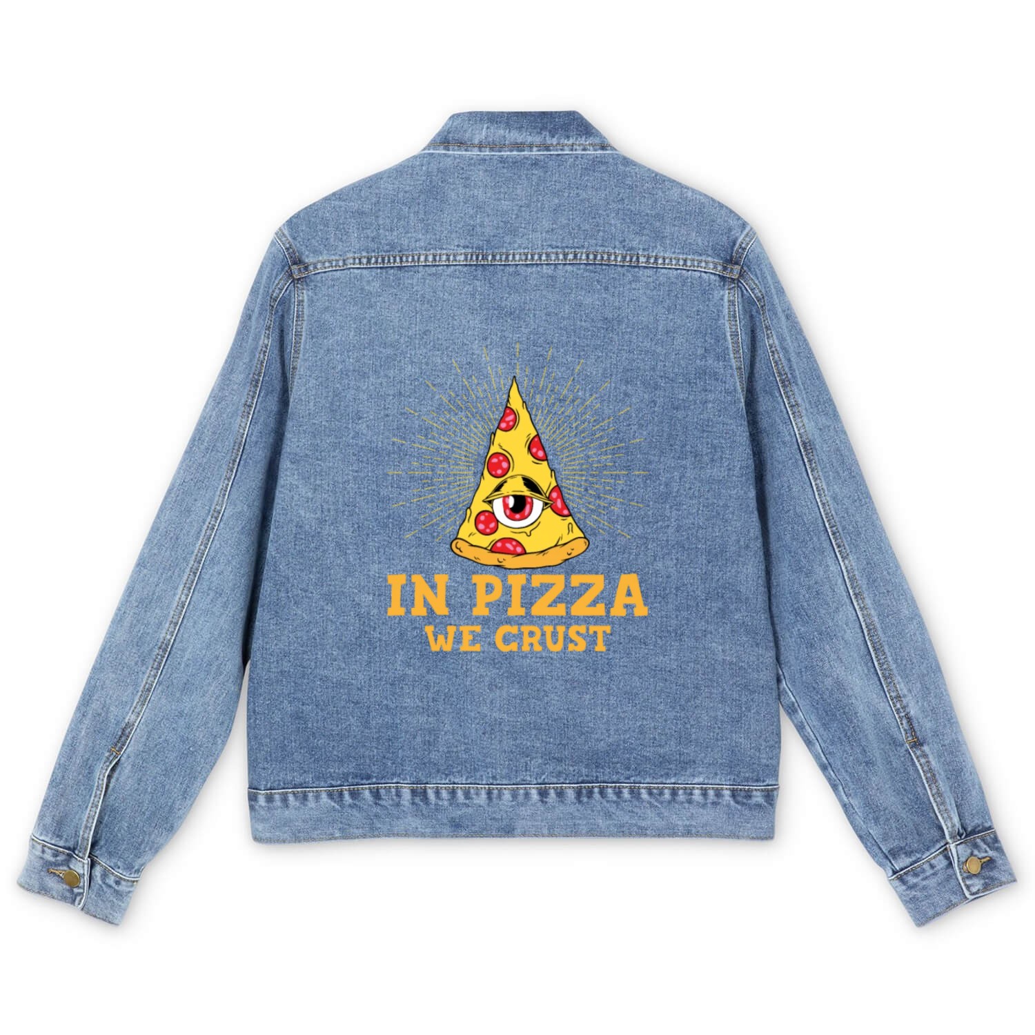 In Pizza We Crust Pizza Lover Themed Party Men's Denim Jackets