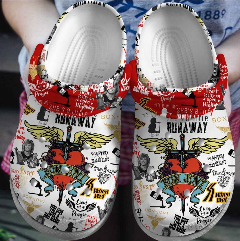 Bon Jovi Music Sandals, Bon Jovi Clogs Shoes, Bon Jovi Summer Shoes
