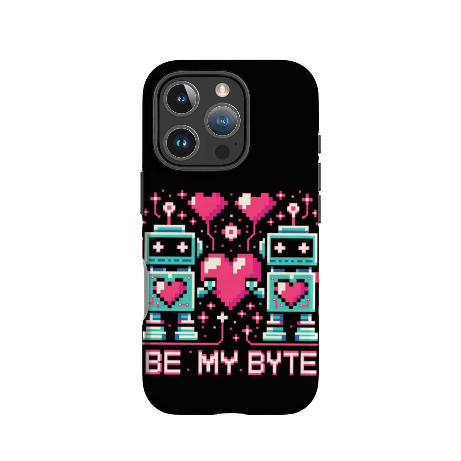 Be My Byte - Pixel Robots in Love IPhone Cases