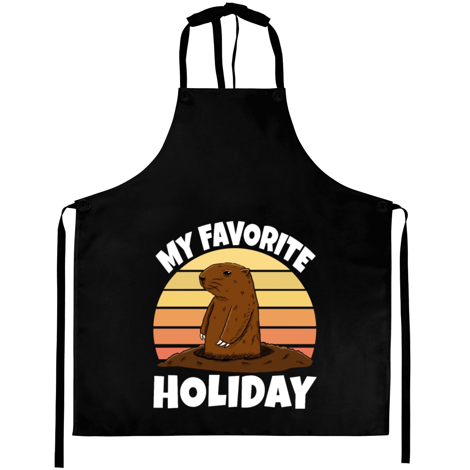 My Favourite Holiday Groundhog Aprons