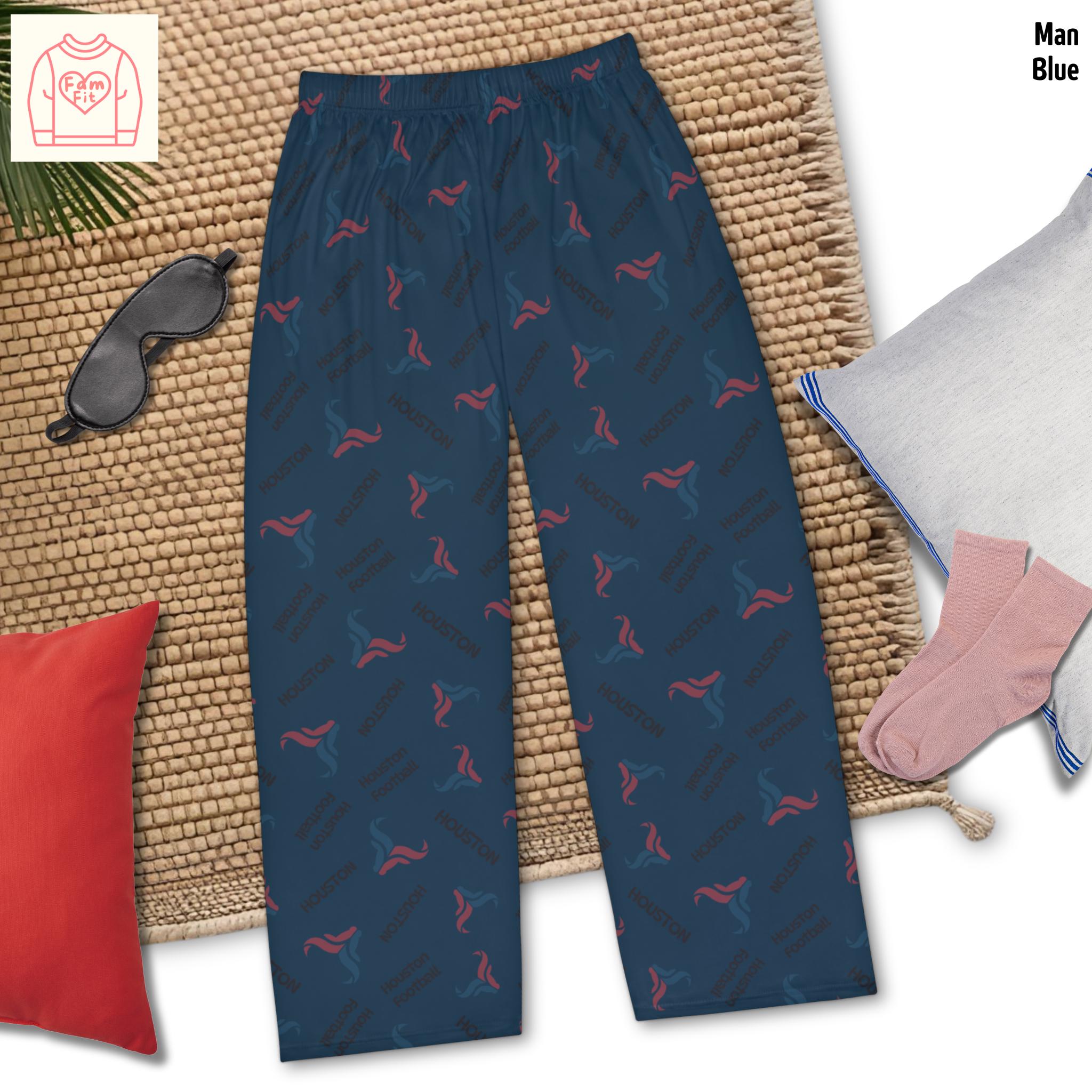 Houston Pattern Women's Pajama Pants, Houston Football Pajamas for Men and Women, Gift for Him or Her