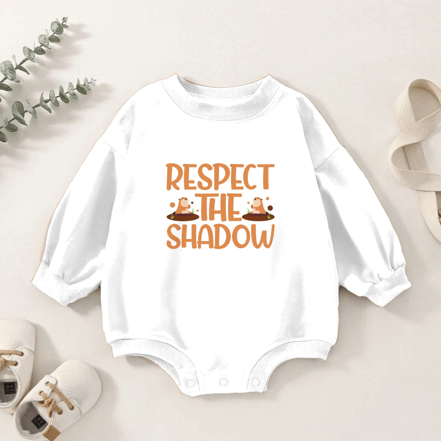 Groundhog Day Respect the Shadow Baby Romper Sweatshirts