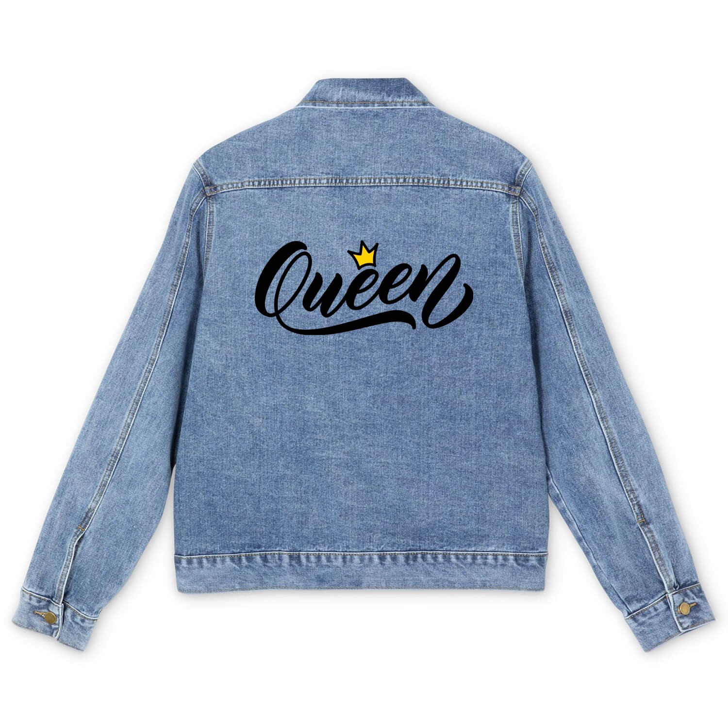 Queen Crown woman mom mother wife Men's Denim Jackets