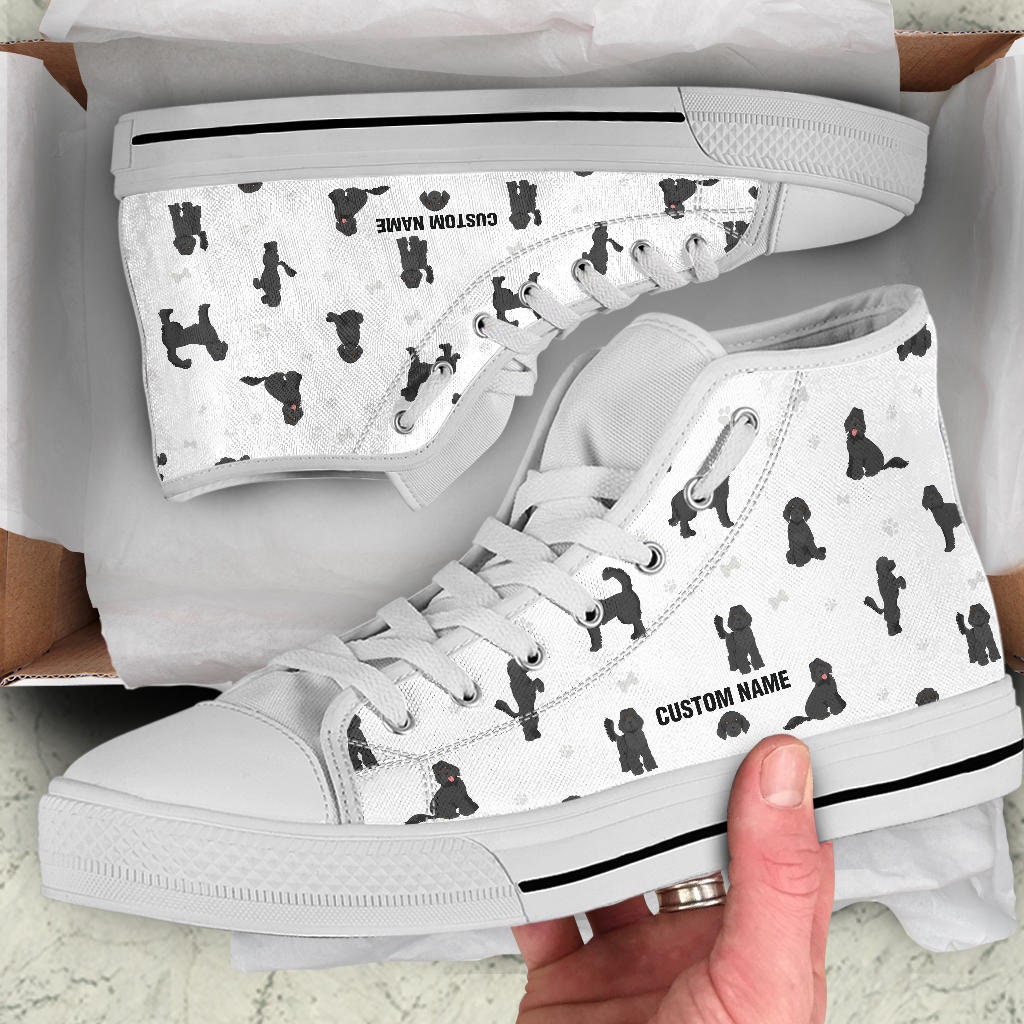 Labradoodle Custom Name High Top Sneakers / Labradoodle High Top Shoes / Labradoodle Custom Print Trainers Shoes / Labradoodle Owner Gift