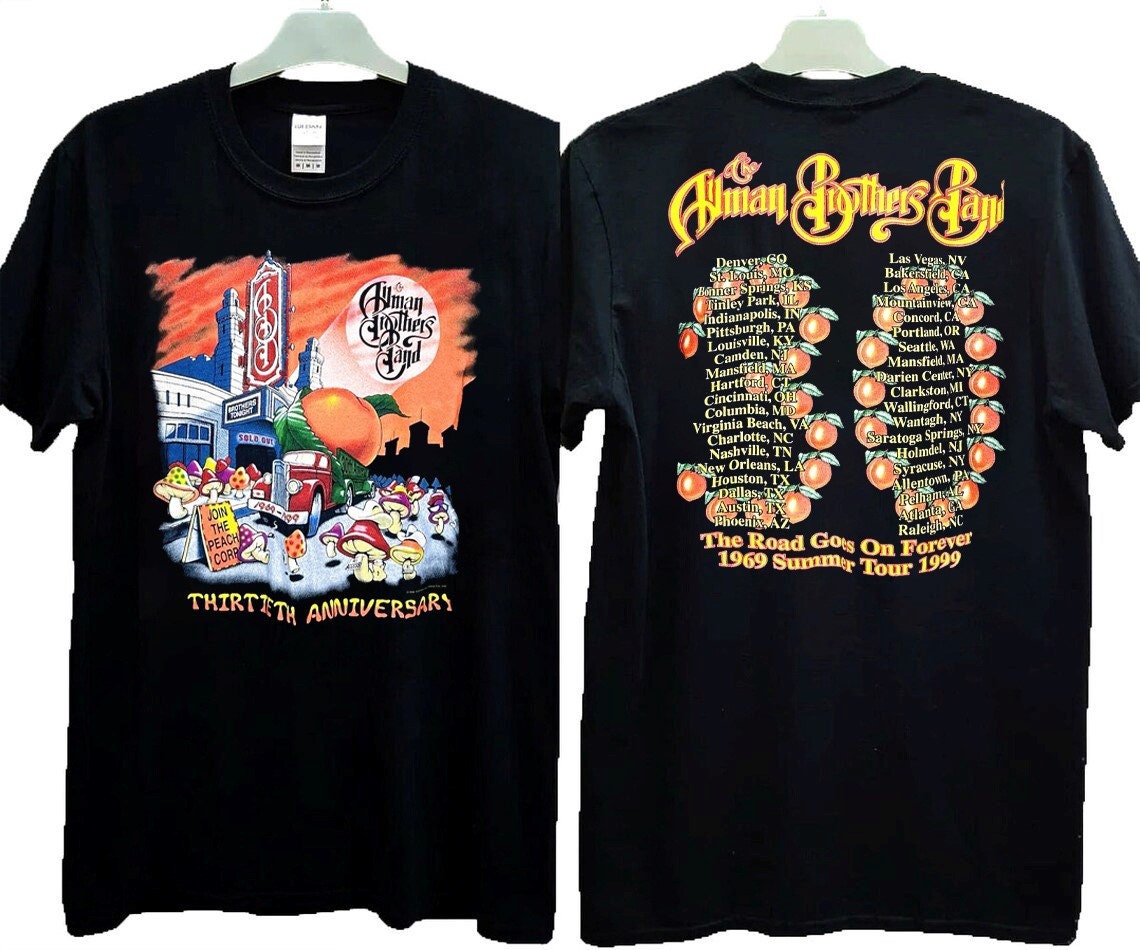 The Allman Brothers Band Thirtieth Anniversary The Road Goes On Forever 1969 Summer Tour 1999 T-Shirt, The Allman Brothers Shirt, 90s Tee