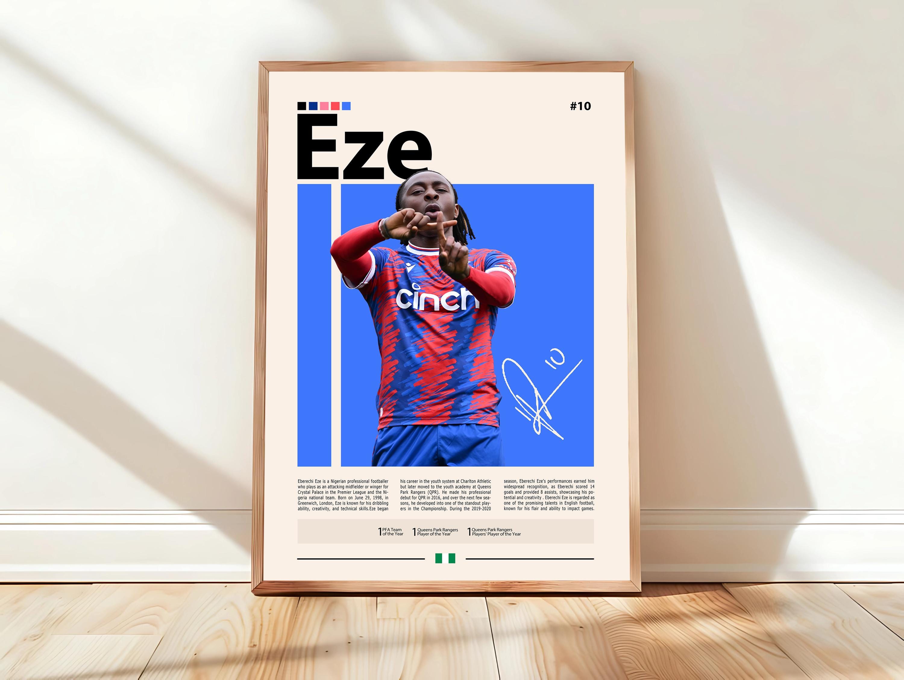 Eberechi Eze Poster, Crystal Palace Poster, Soccer Gifts, Sports Poster, Football Player Poster, Soccer Wall Art, Sports Bedroom Posters