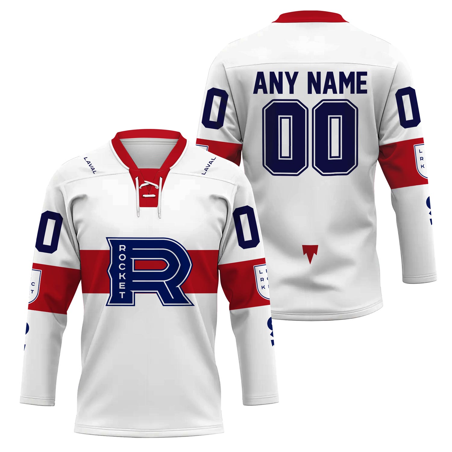 Laval Rockets Personalized 2025/26 White Lace Hockey Shirt Fan Gear