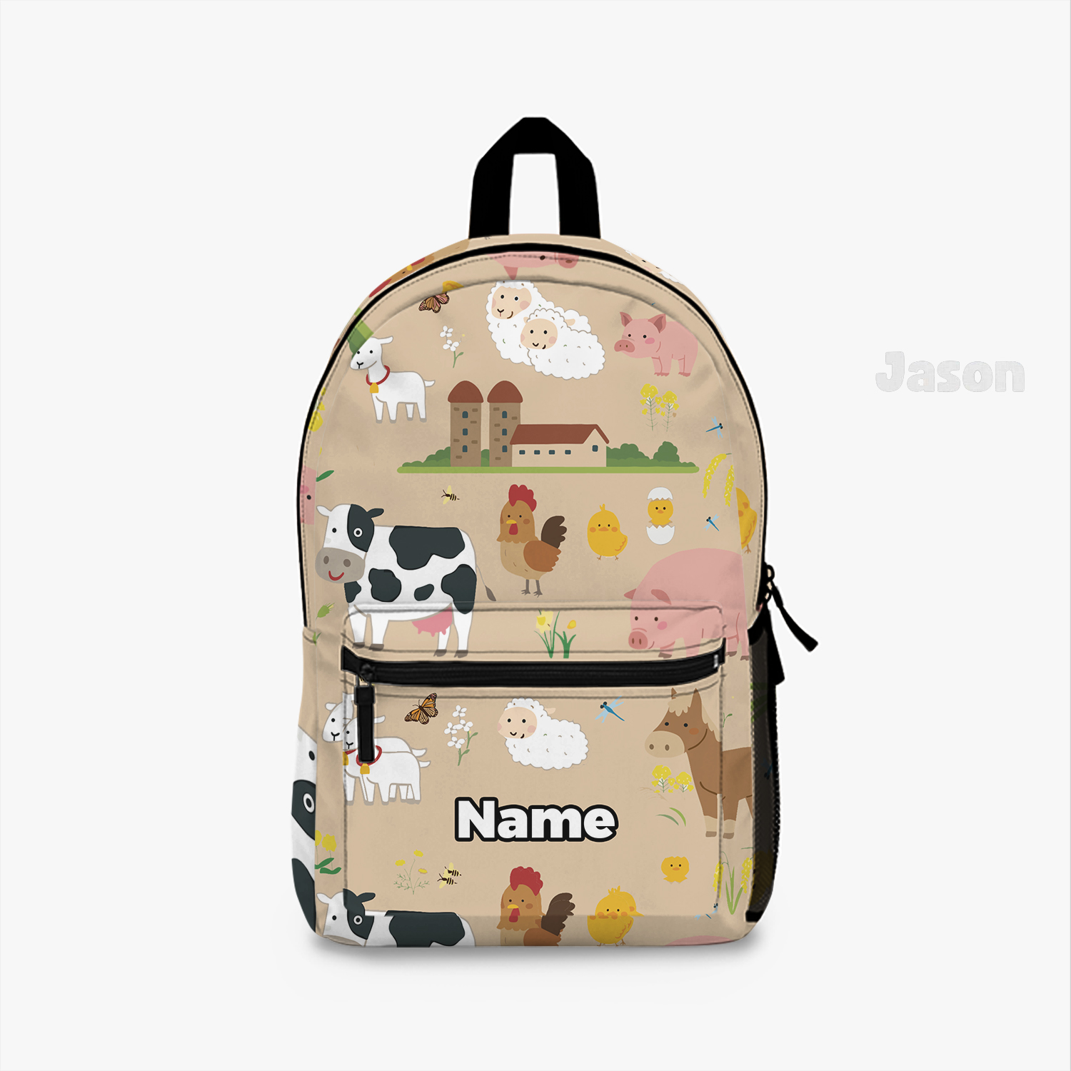 Farm Animal Backpack, Personalized farmer bag for kids, Zoology lover gift for son or boys, Barnyard bookbag, Farmlife carry all knapsack