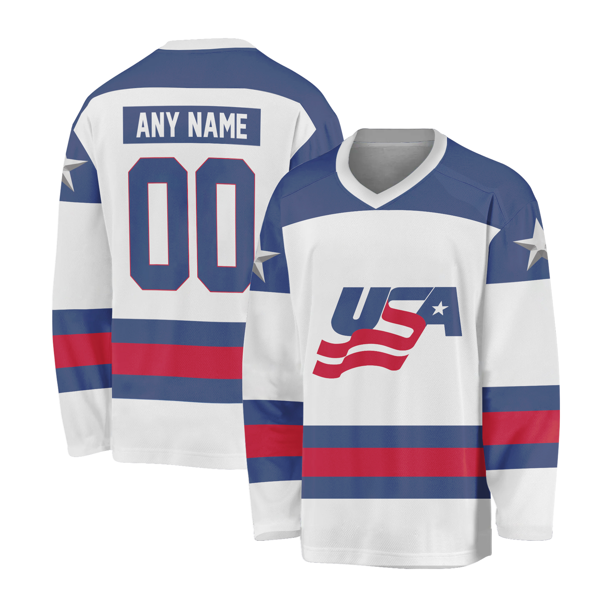 Men's USA Hockey Jersey - Retro Miracle Team Design, 4 Nation Tournament