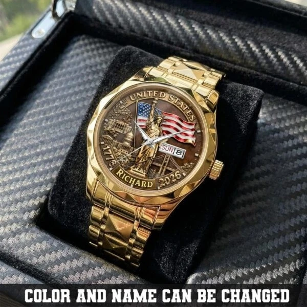 United States 250th Anniversary 1776-2026 Personalized Stainless Steel Men's Watch