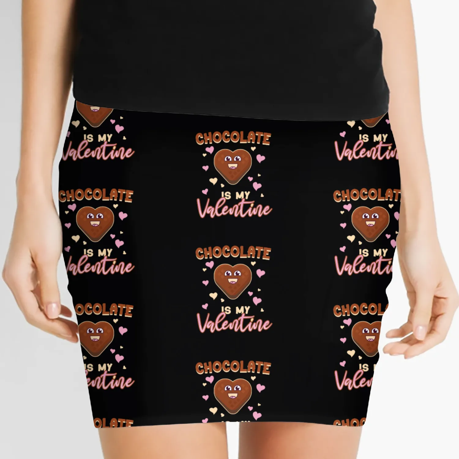 Chocolate Is My Valentine Heart Cute Chocolate Women's Mini Skirts