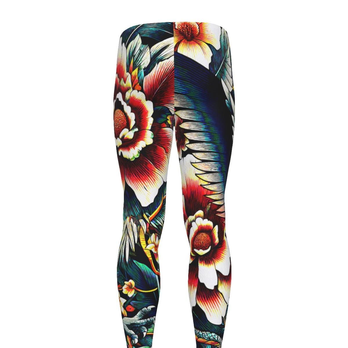 Tattoo Dragon Men's Leggings Martial Arts Fitness Workout Running Cycling Tights