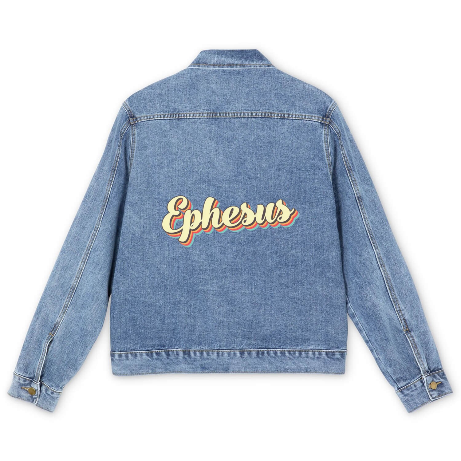 Ephesus Baseball Font Men's Denim Jackets