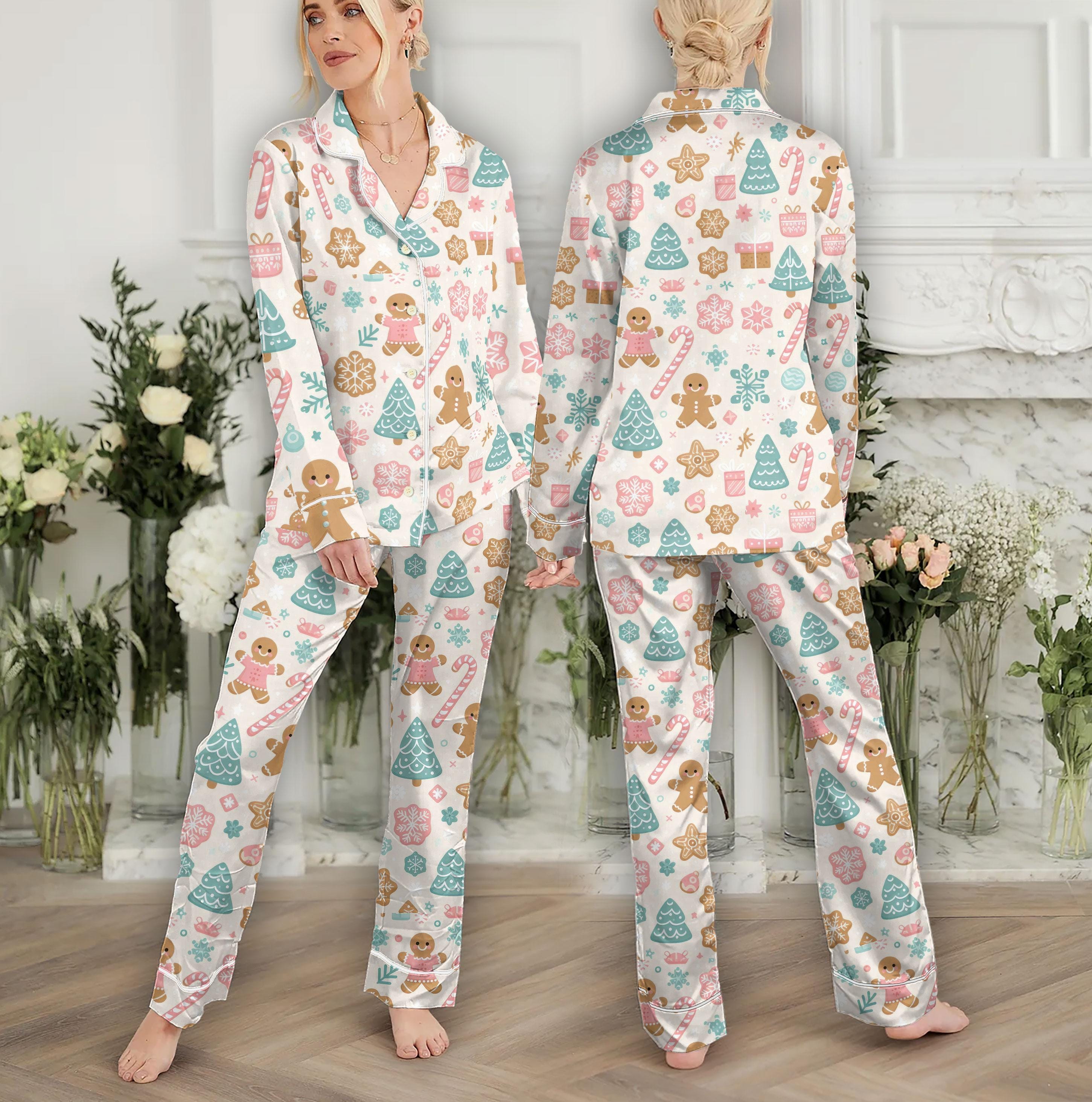 Gingerbread Pajama Set Women, Gingerbread Bakery Pajama Set Family, Holiday Baking Womens Pajama Set, Gift for Christmas