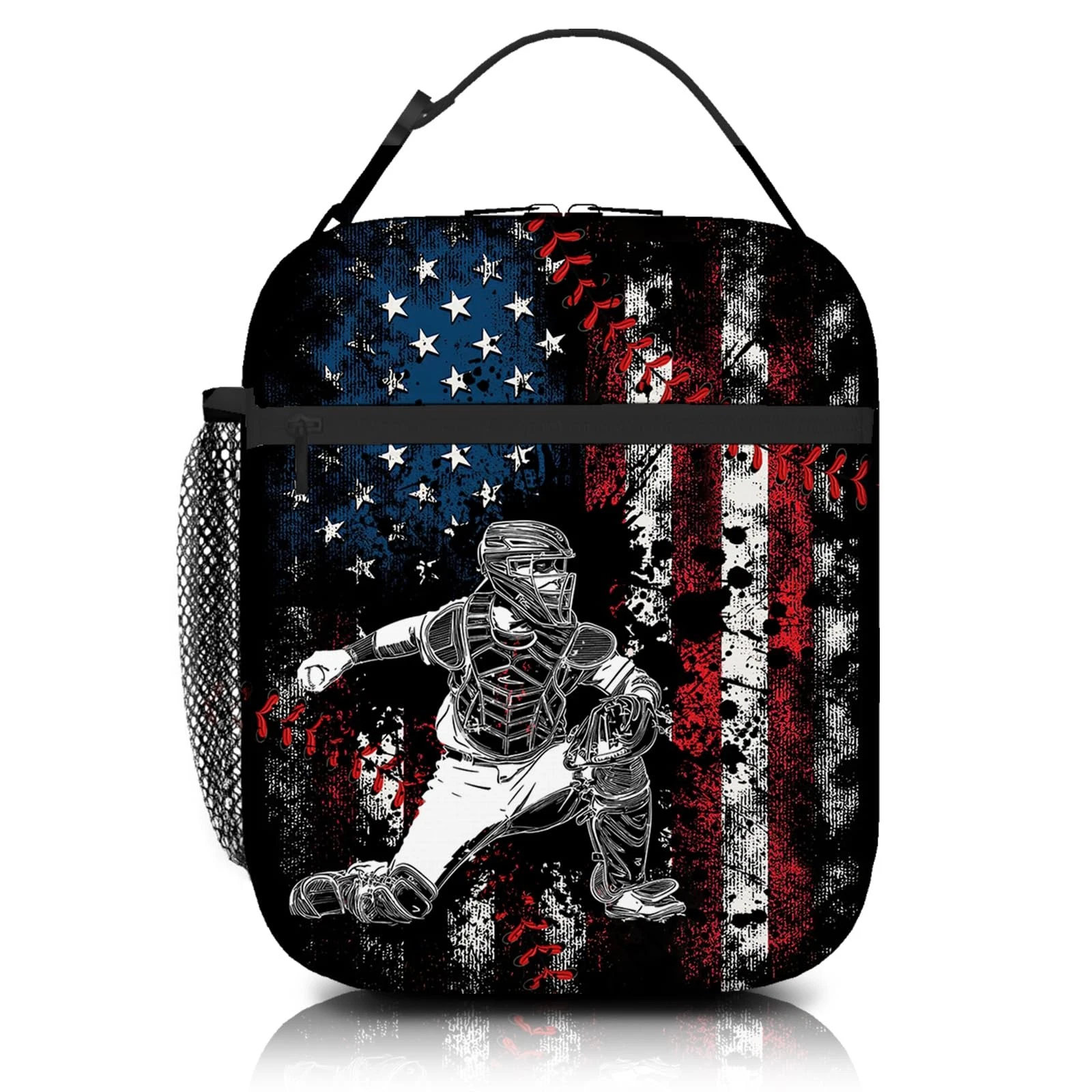 Retro Baseball Lunch Bag For Girls and Boys