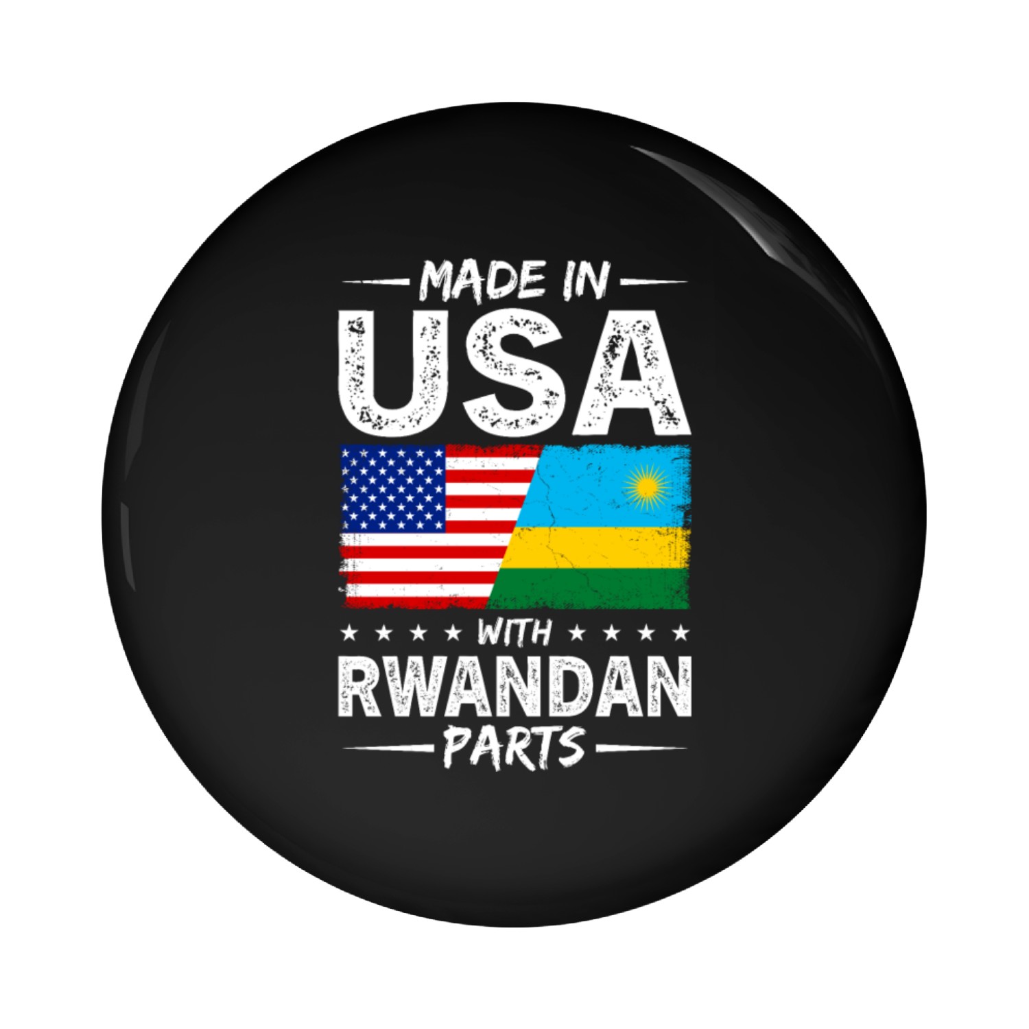 American Crafted Rwandan Powered Rwanda Pin Buttons