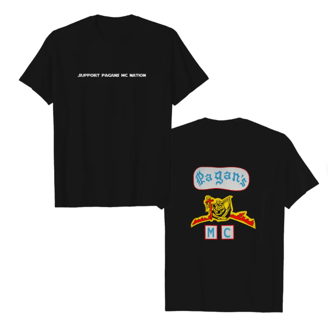 Motorcycle Rider Gifts Pagans Double Sided T Shirts Motorcycle Club Support Double Sided T Shirts