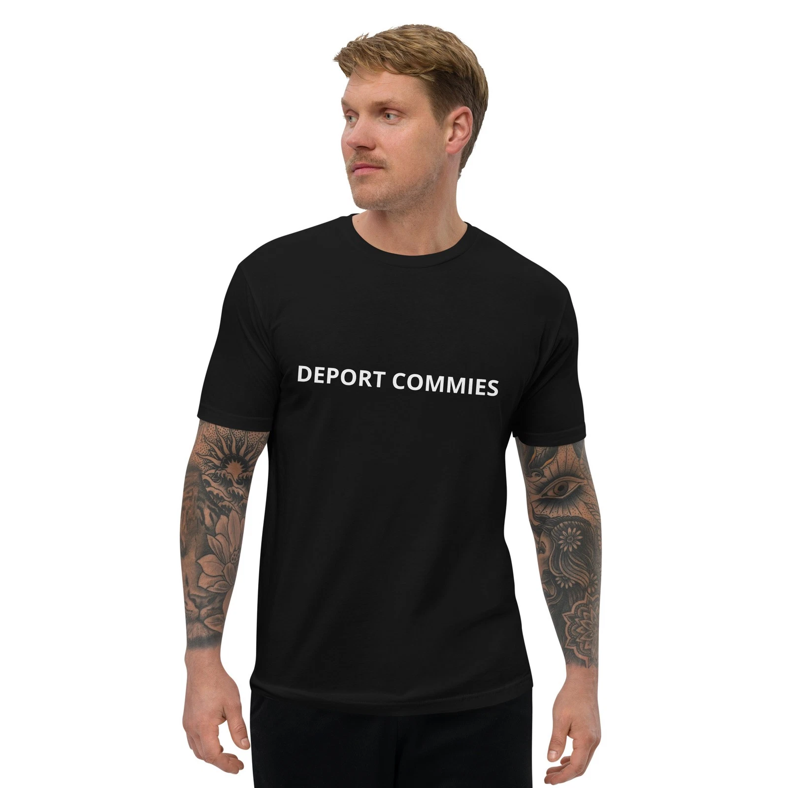 Charlie Kirk Deport Commies Short Sleeve T-shirt
