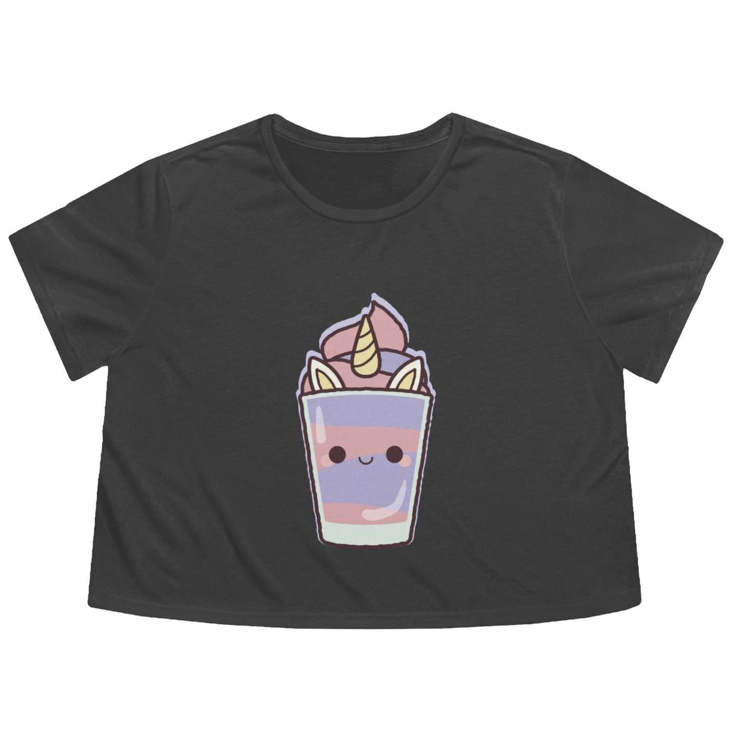 Unicorn frappe Flowy Cropped Tees