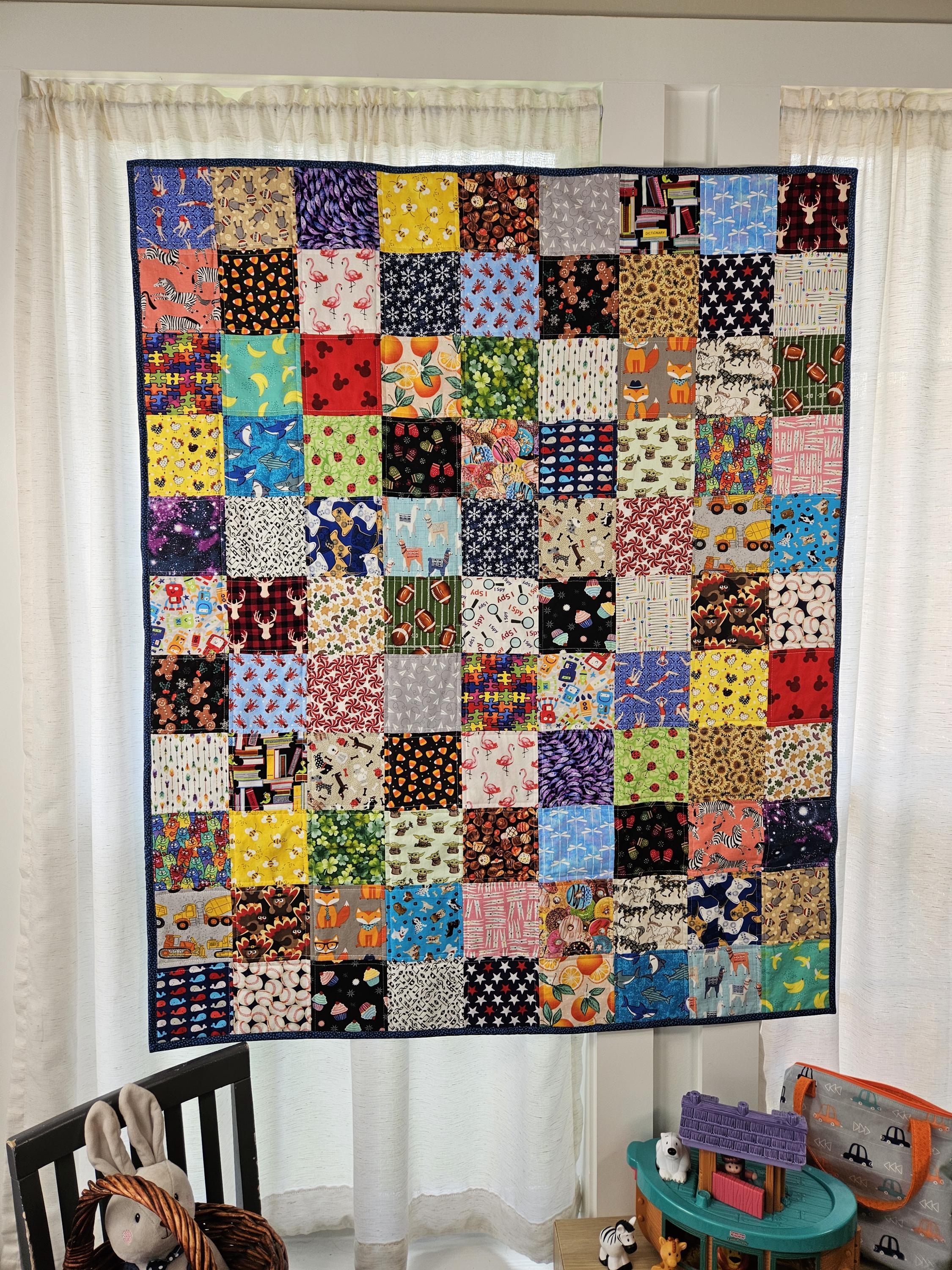 I Spy Quilt, Handmade Cotton Matching Game