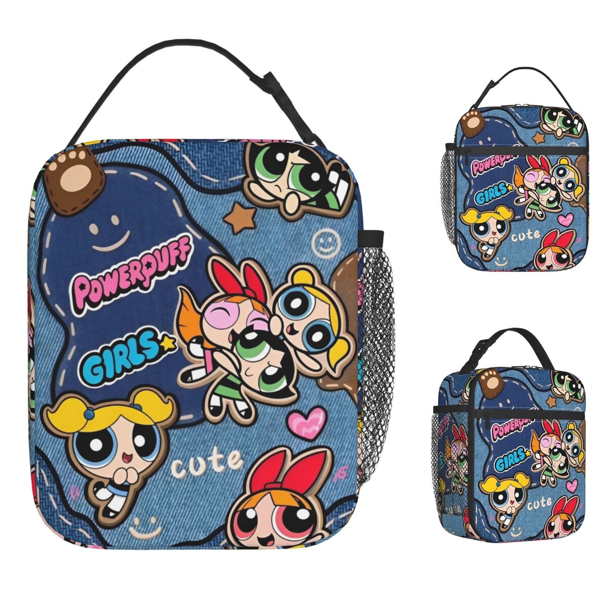 PowerPuffs Kids Lunch Bag Cute Kawaii Lunch Box