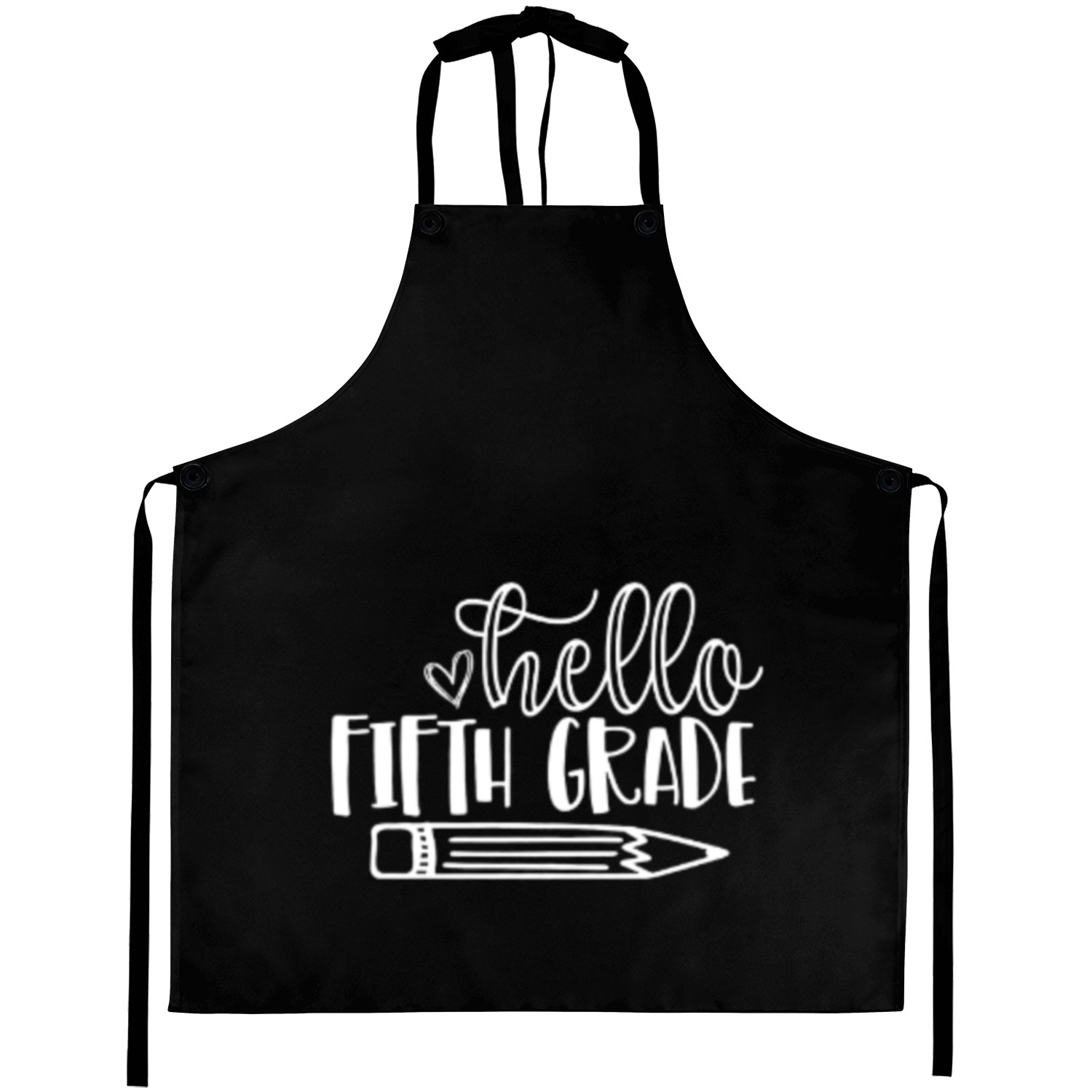Back to School Hello Fifth Grade Student Teacher Aprons