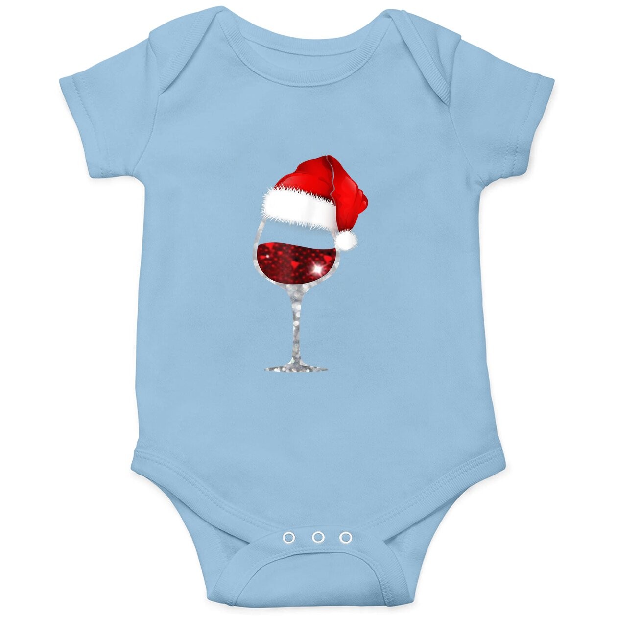 Wine Glass Christmas Baby Bodysuit Wine Lovers Santa Hat Tee Baby Bodysuit Baby Bodysuit