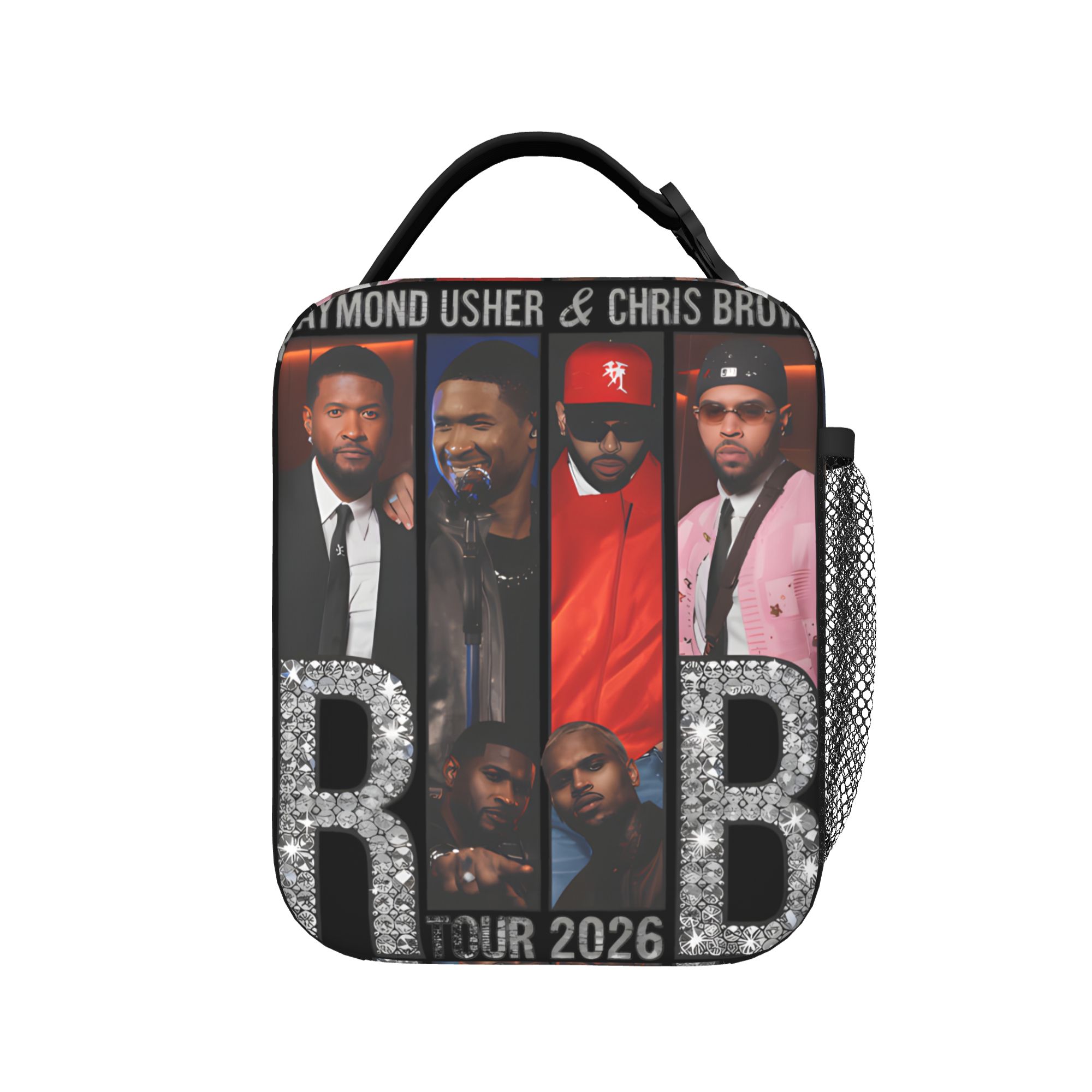 Chris Brown Usher R&B Tour 2026 Kids Lunch Bag Insulated Food Container Cooler Thermal Lunch Box