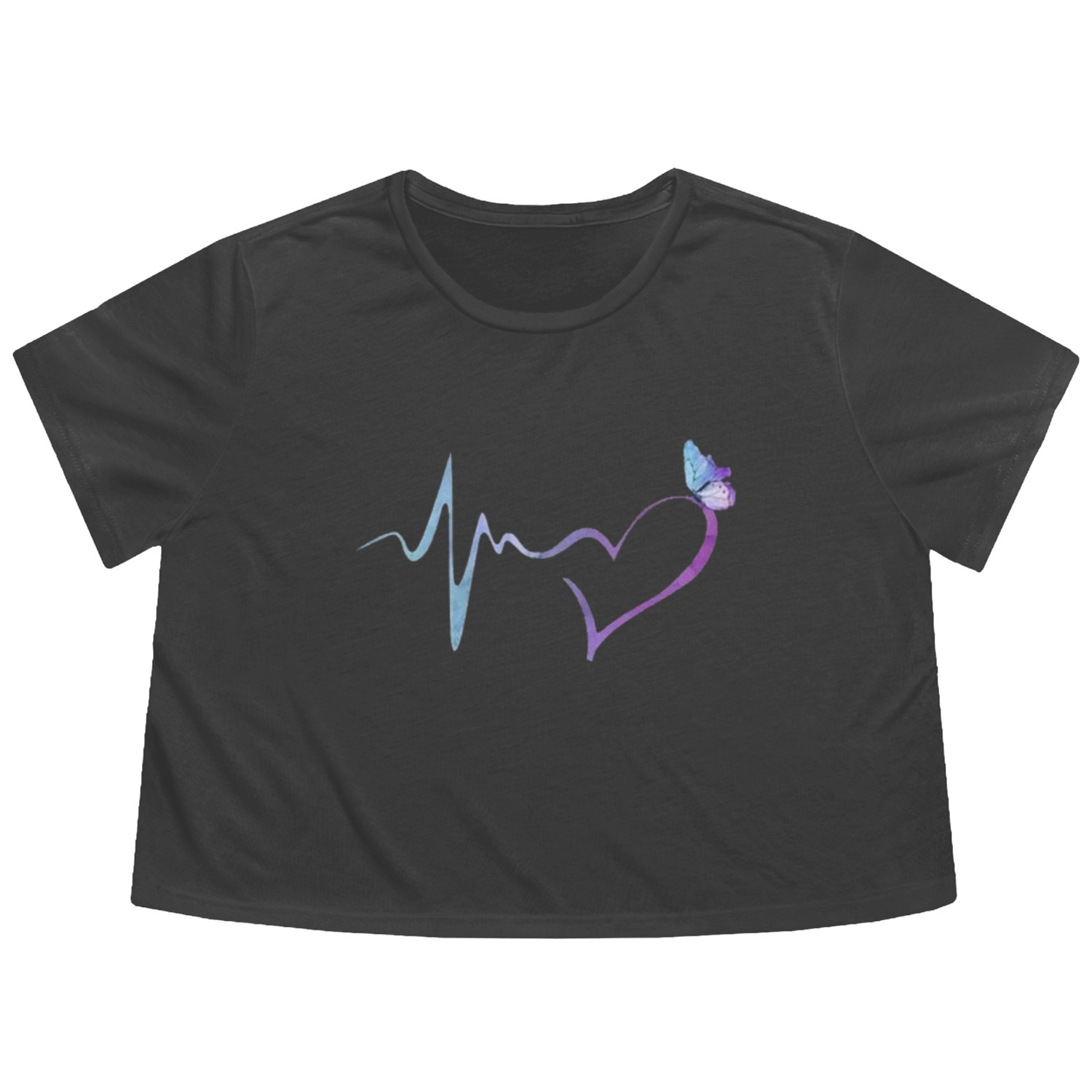 Fashionable design with heart Flowy Cropped Tees