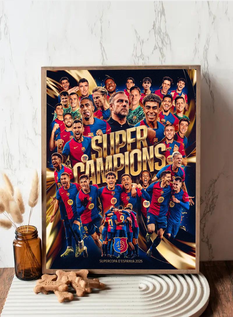 Barcelona FC Are Super Champions 2025 Poster