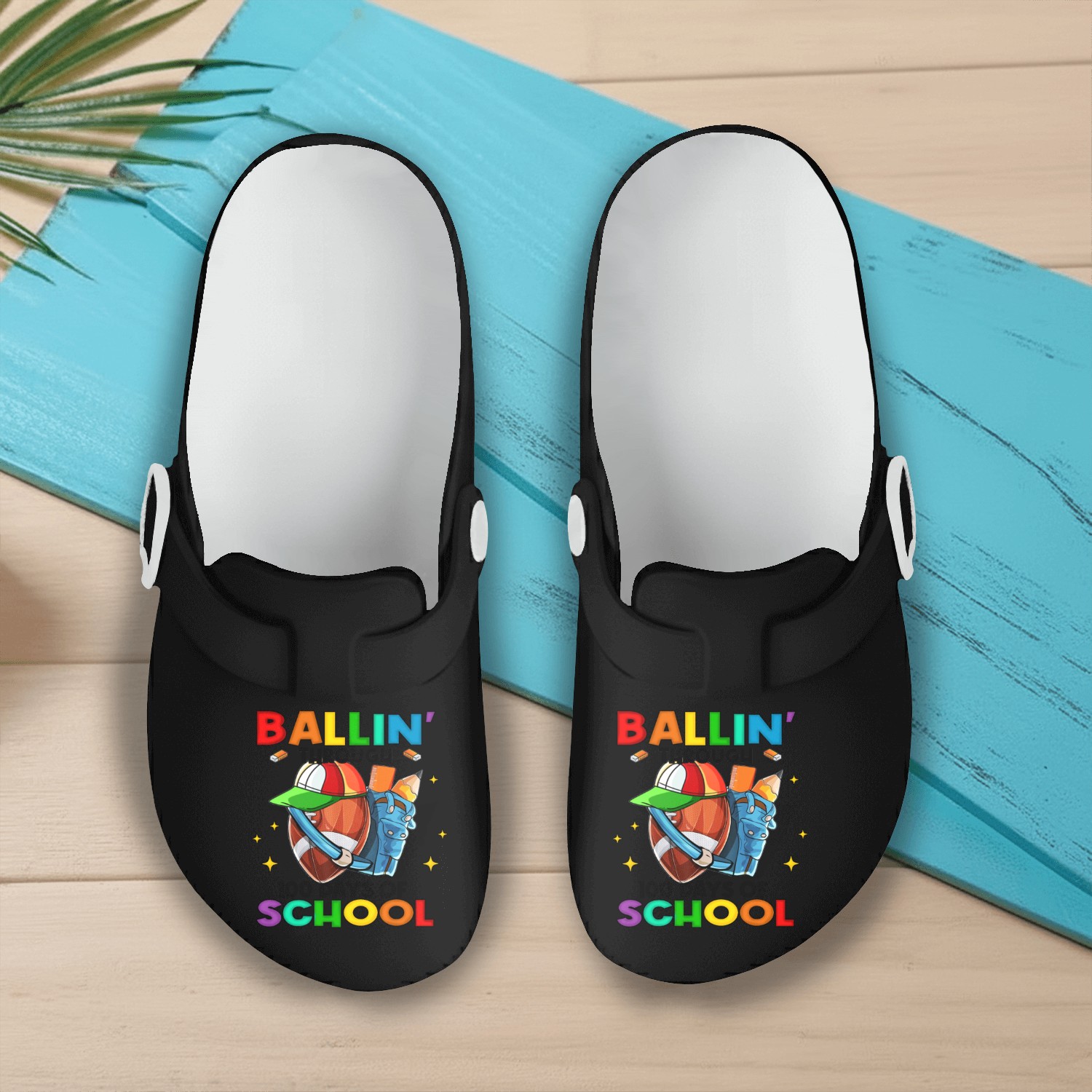 Ballin Through 100 Days Of School Student Slip On Clogs