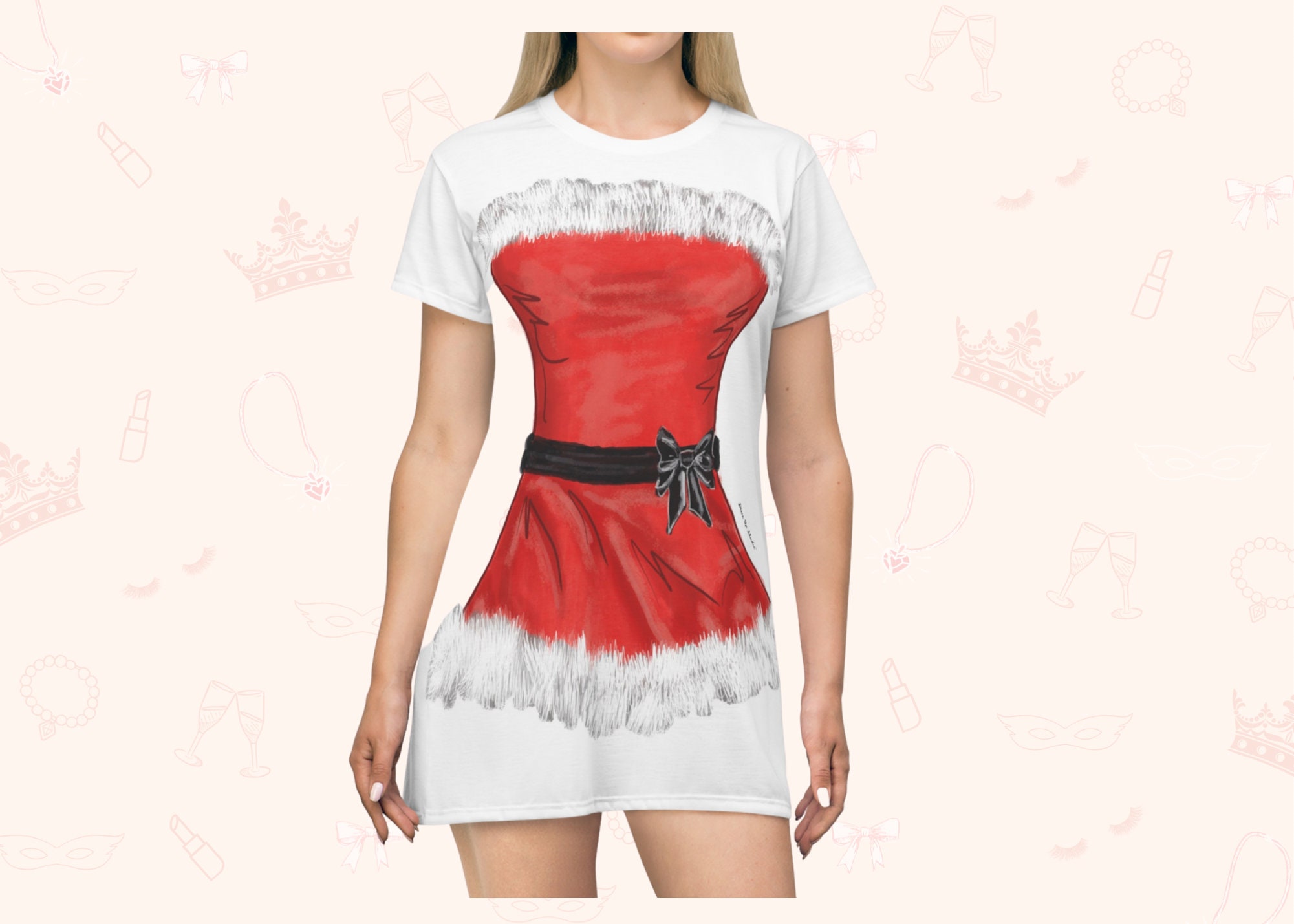 Santa T-Shirt Dress, Holiday Loungewear
