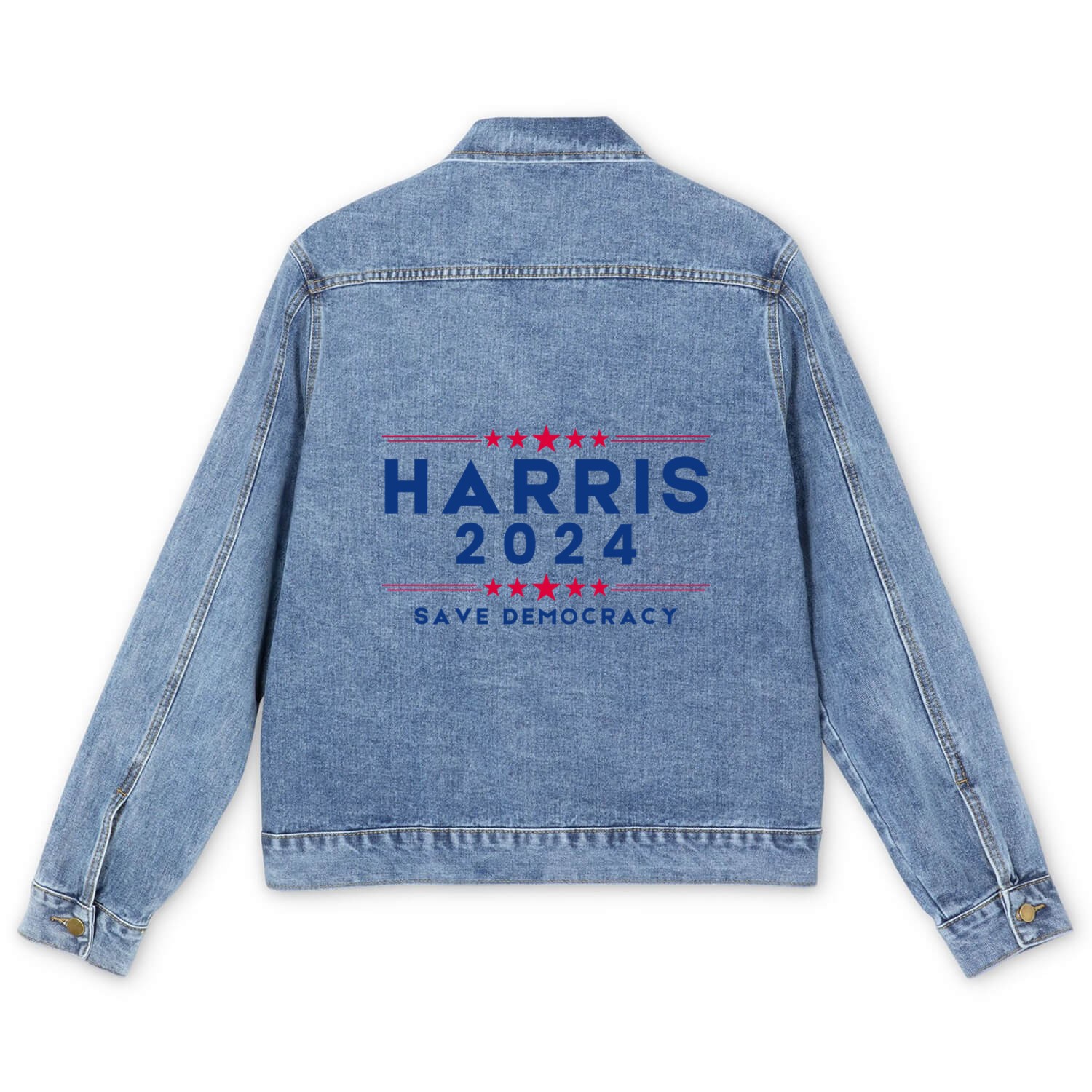 Harris For President 2024 Save democracy Men's Denim Jackets