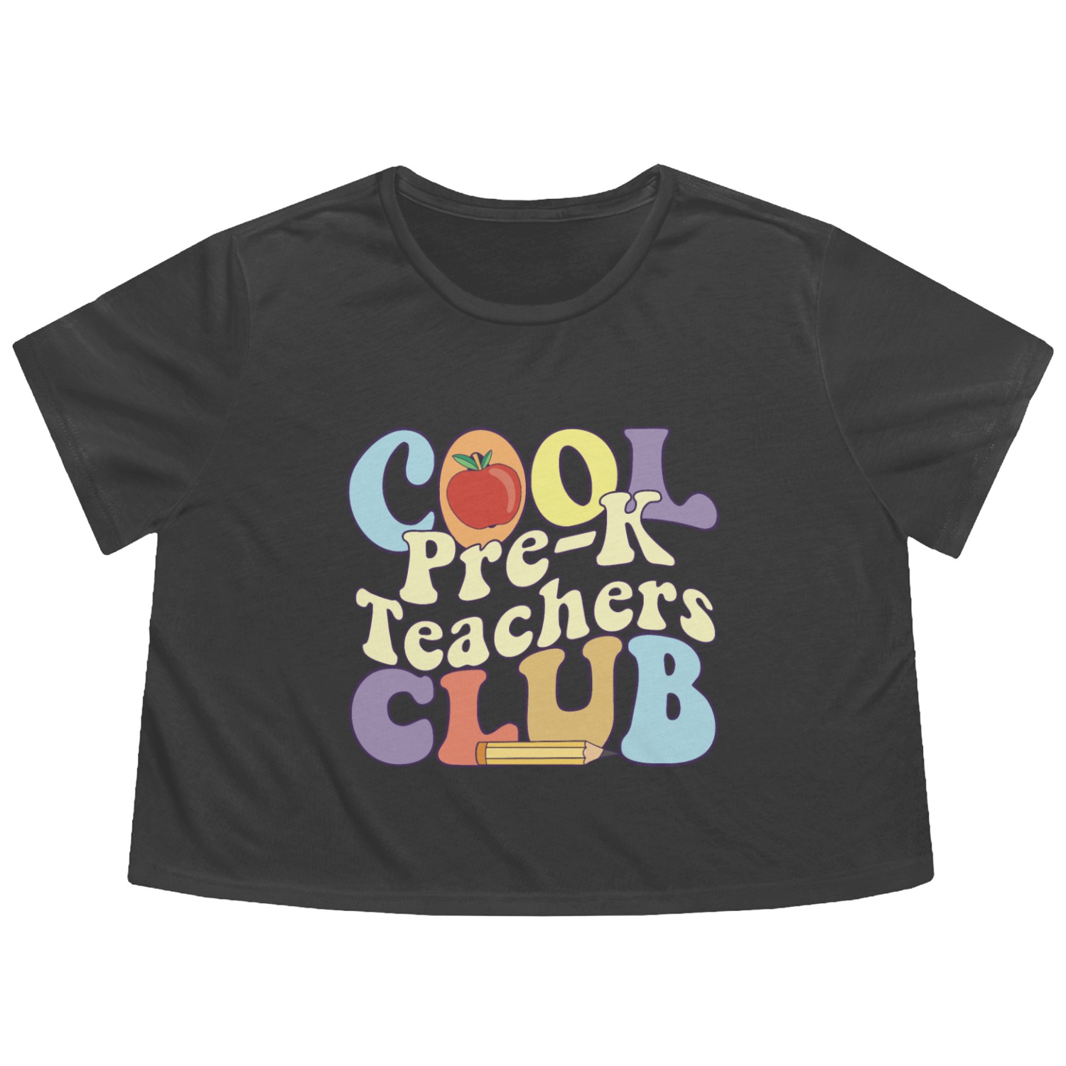 Cool Pre K Teachers Club Preschool Teacher Flowy Cropped Tees