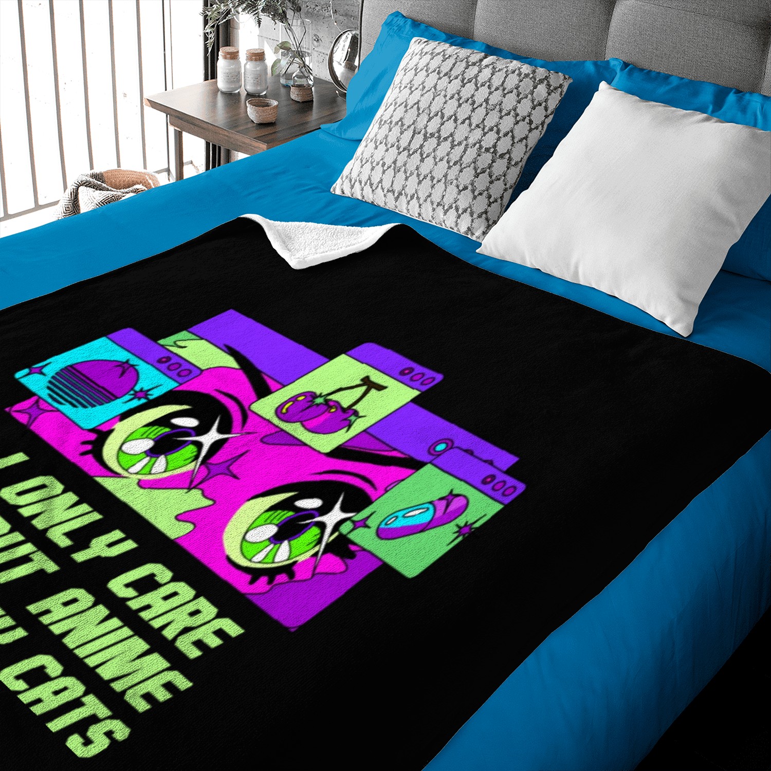 I Only Care About Anime and Cats Kawaii Cat Lover Baby Blankets