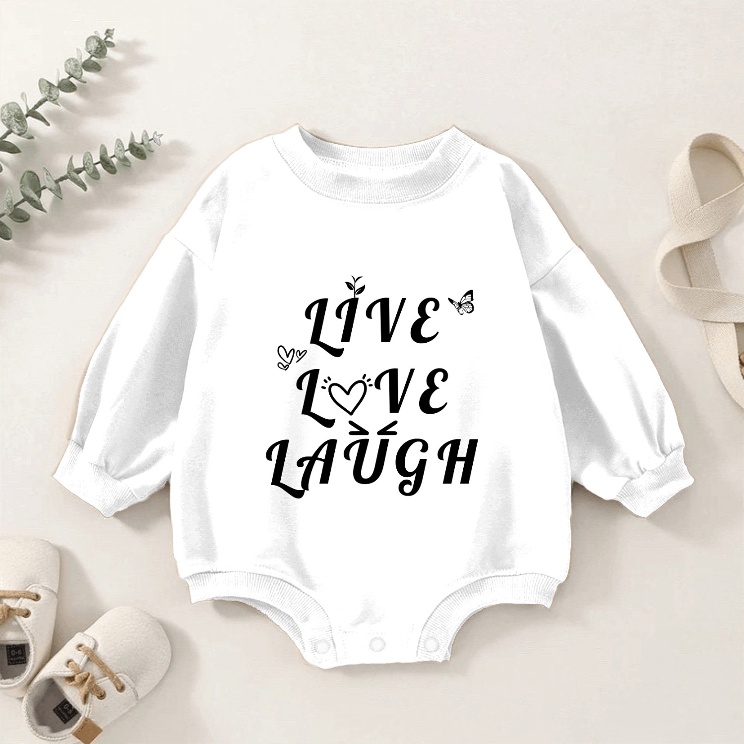 LIVE LOVE LAUGH Baby Romper Sweatshirts