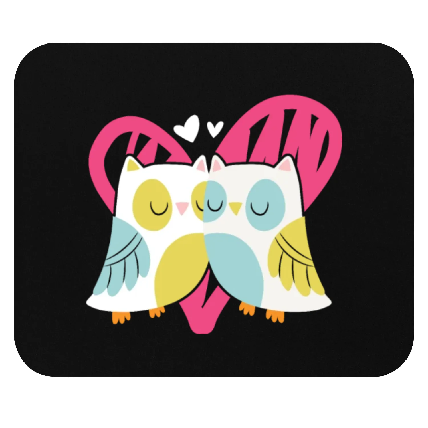 Owl Valentines Day Hearts Day Cupid Bird Lover Mouse Pads