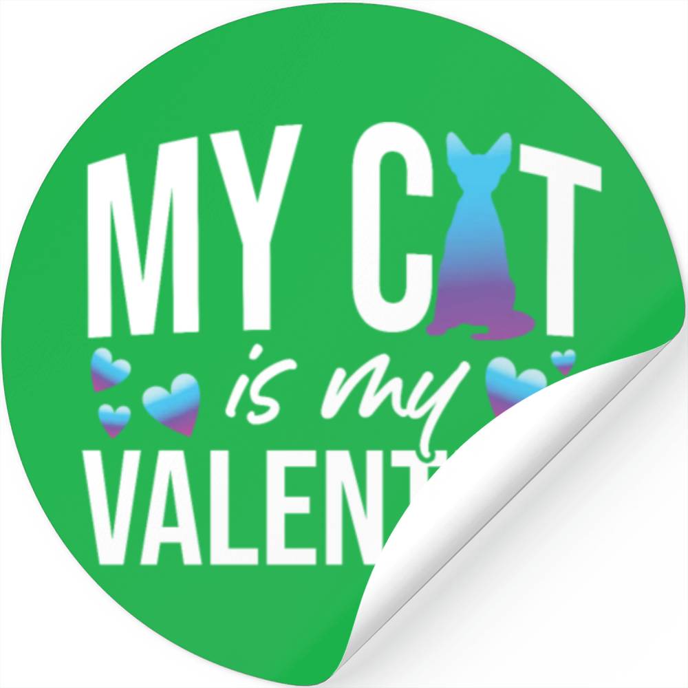 My Cat Is My Valentine Date Cute Kitten Stickers