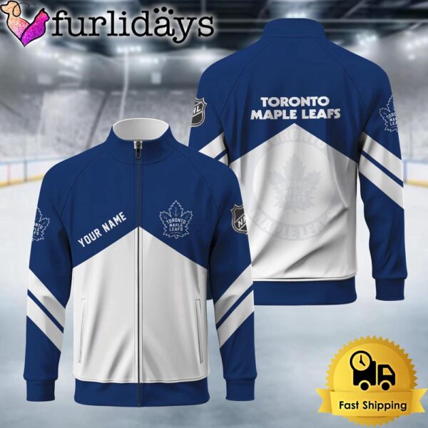Toronto Maple Leafs Logo Custom Standing Neck Zipper Jacket