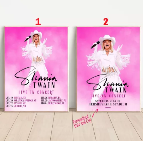 Custom Shania Twain announces final summer 2025 Tour US Poster