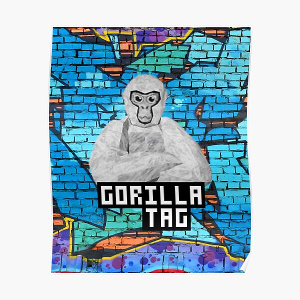 Gorilla Tag White Gorilla Grafetti Wall by POLKART Premium Matte Vertical Poster