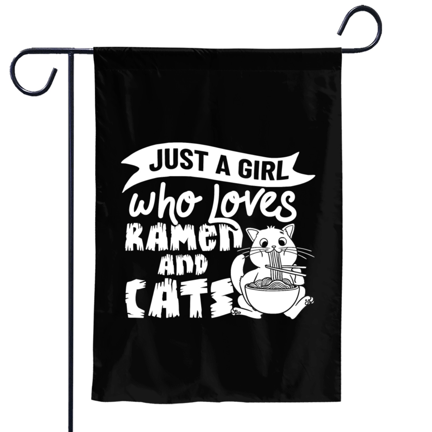 Ramen Cat Bowl Chicken Noodle Soup Japanese Garden Flags