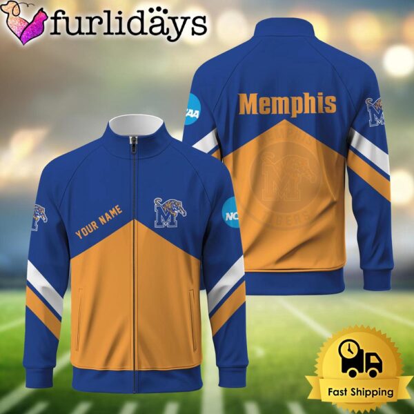 NCAA Memphis Tigers Logo Custom Standing Neck Zipper Jacket