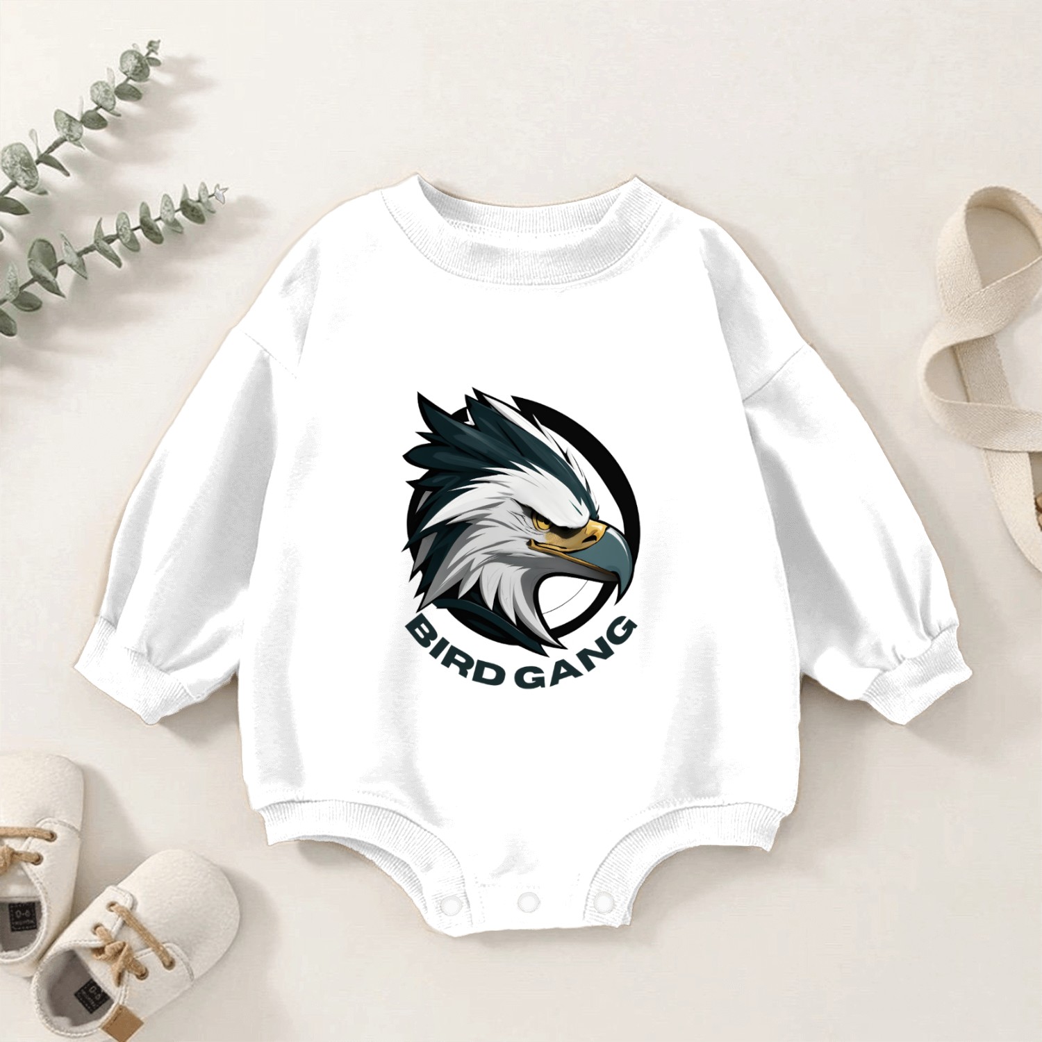 Majestic Eagle Bird Ganging Logo Baby Romper Sweatshirts