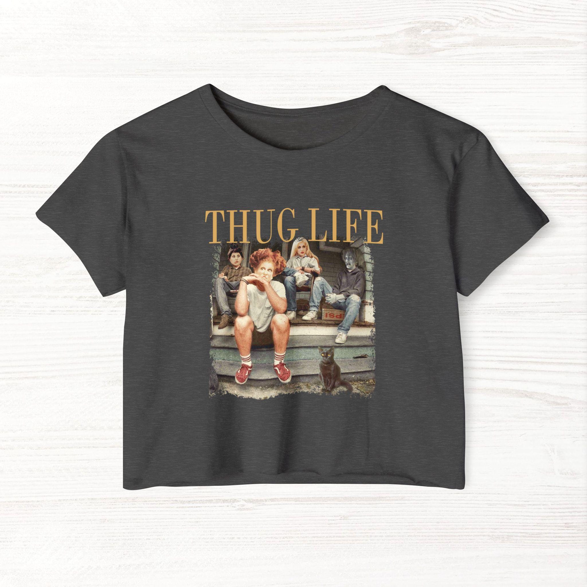 Thug Life Halloween Women's Festival Crop Top. Women's Halloween Crop Top. Funny Halloween Crop Top. Thug Life Bad Witches. Salem Witches.