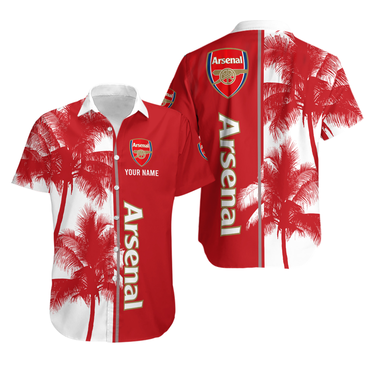 Personalized Arsenals Team Hawaiian Shirt , Button Down Full Size