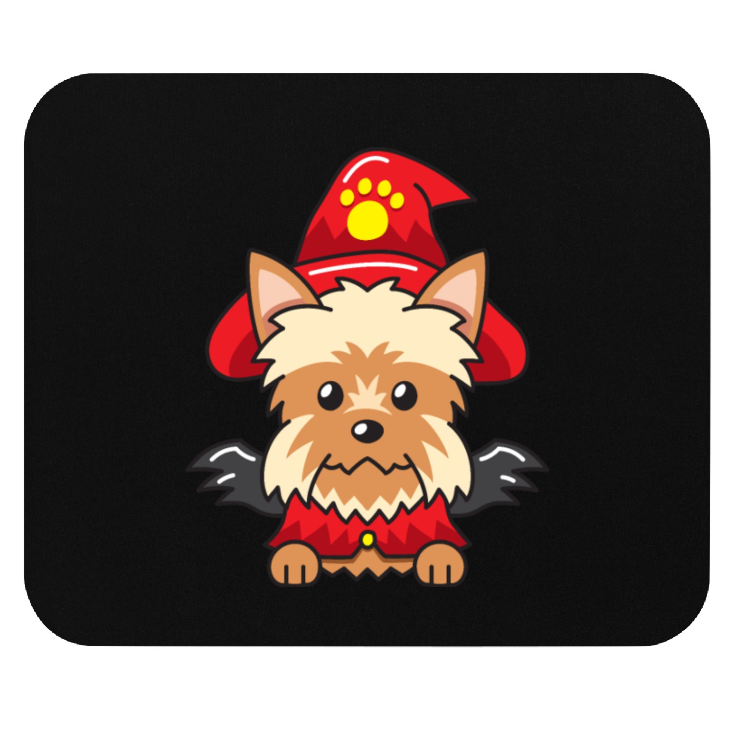 yorkshire terrier dog with halloween costume Mouse Pads